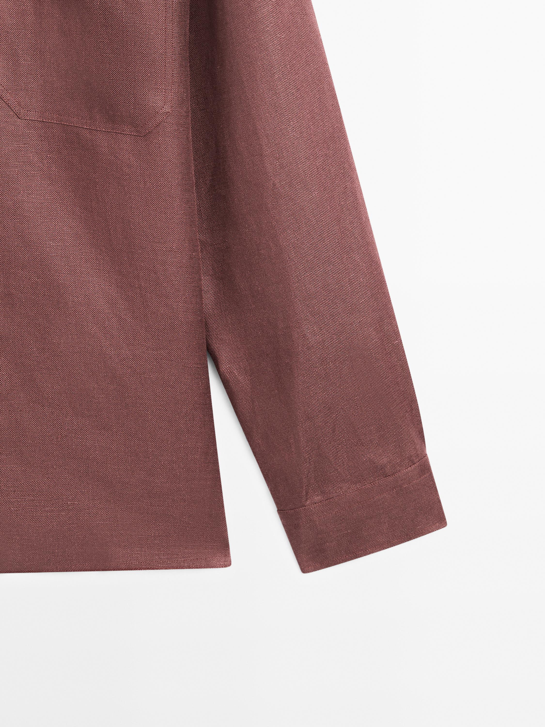 100% linen overshirt with pockets